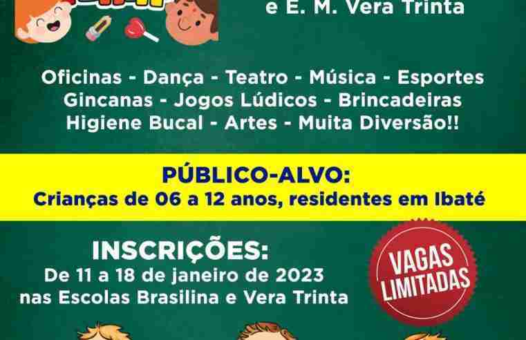 Prefeitura abre inscrições para o “Projeto Ibaté em Férias” a partir desta quarta dia 11
