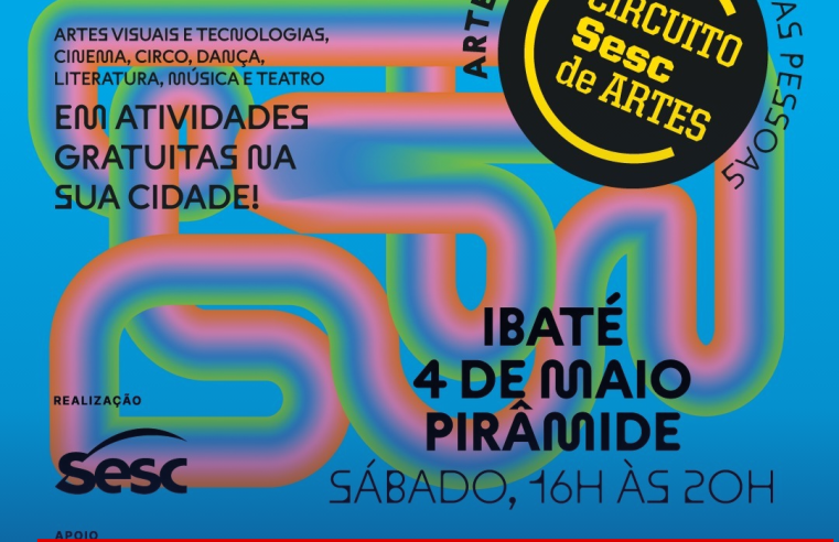 Circuito Sesc de Artes traz para Ibaté apresentações gratuitas no próximo dia 04 de maio