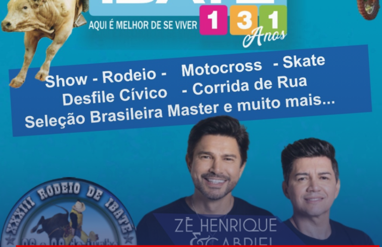 Prefeitura divulga programação das Festividades dos 131 anos de Ibaté