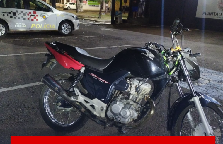 Polícia Militar apreende moto em Ibaté com chassis raspado que pode ser produto de furto