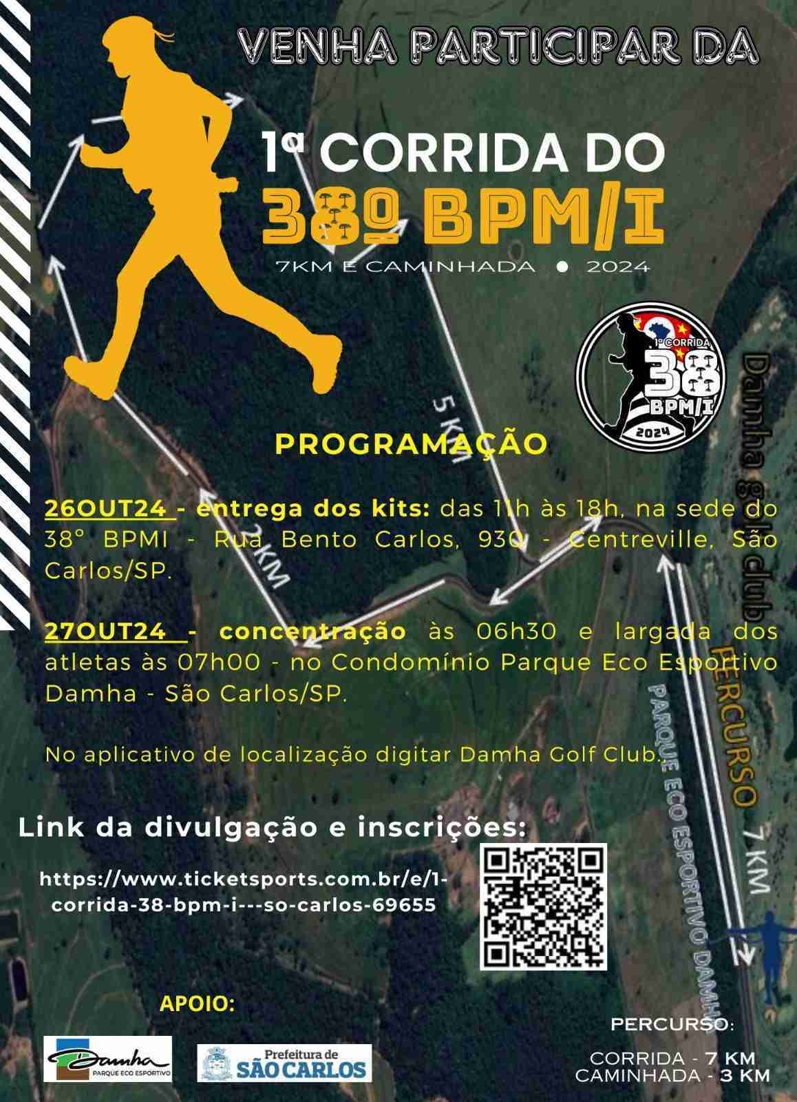 1ª Corrida do 38º Batalhão acontece no dia 27 de outubro São Carlos