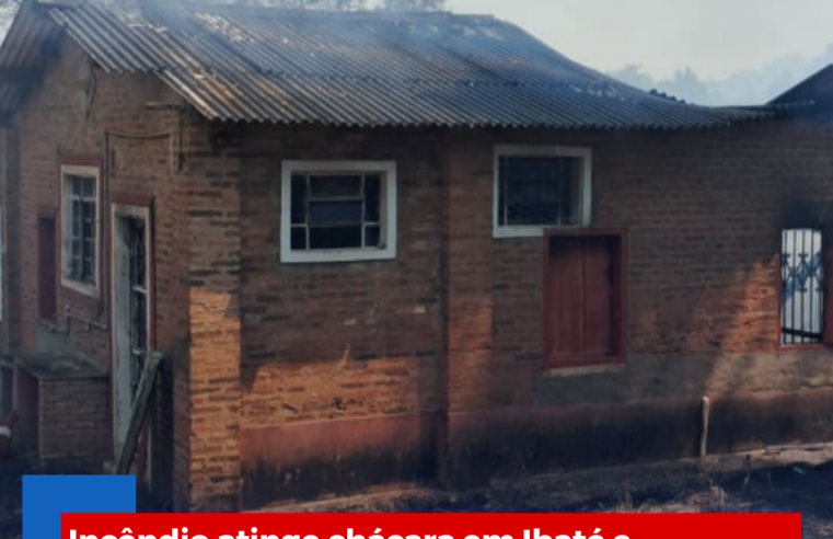 Incêndio atinge chácara em Ibaté e bombeiro civil está combatendo as chamas