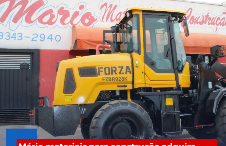 Mário materiais para construção adquire nova pá carregadeira para agilizar a entrega aos clientes de Ibaté e região
