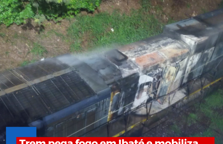 Trem pega fogo em Ibaté e mobiliza o Corpo de Bombeiros