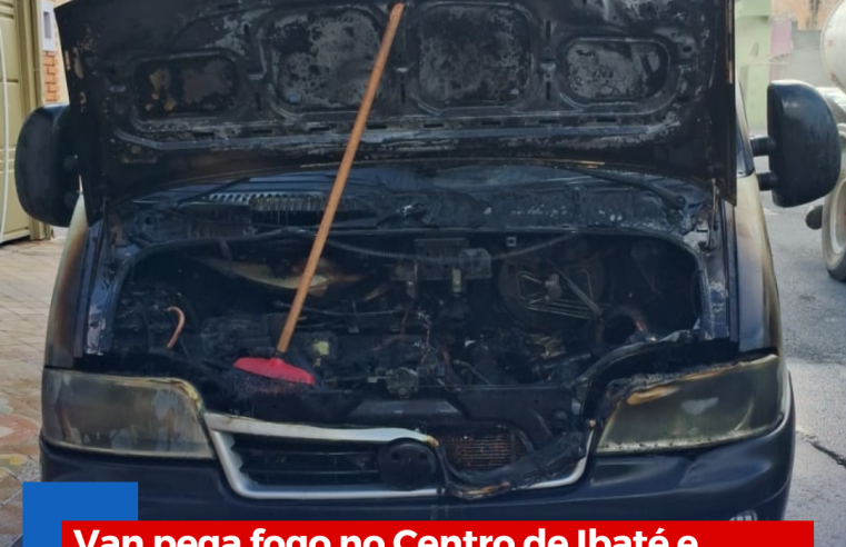Van pega fogo no Centro de Ibaté e assusta moradores