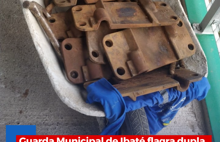 Guarda Municipal de Ibaté flagra dupla com peças furtadas de linha férrea