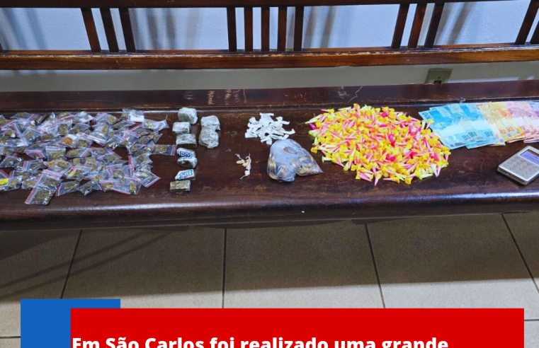 Em São Carlos foi realizado uma grande apreensão de drogas pela Força Tática