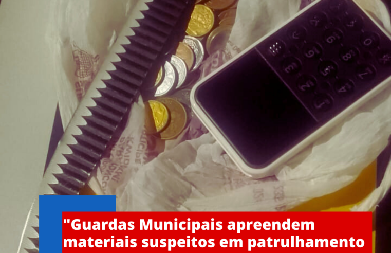 Guardas Municipais apreendem materiais suspeitos em patrulhamento noturno no Jardim Icaraí