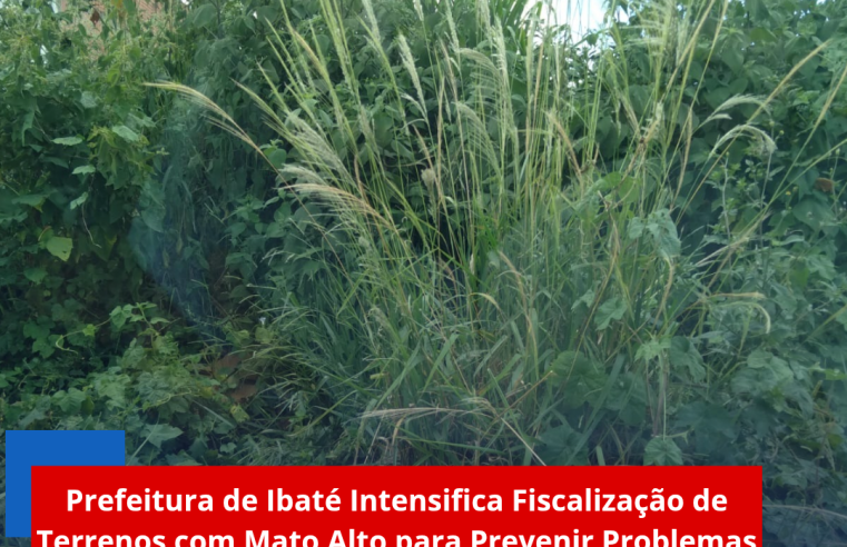 Prefeitura de Ibaté Intensifica Fiscalização de Terrenos com Mato Alto para Prevenir Problemas de Saúde Pública