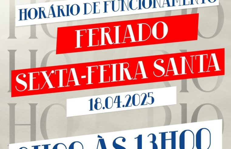 📢 Atenção, clientes!Nesta sexta-feira, feriado de 18/04, os Supermercados Ruscito funcionarão até as 13h para melhor atender você e sua família! 🛒🕐