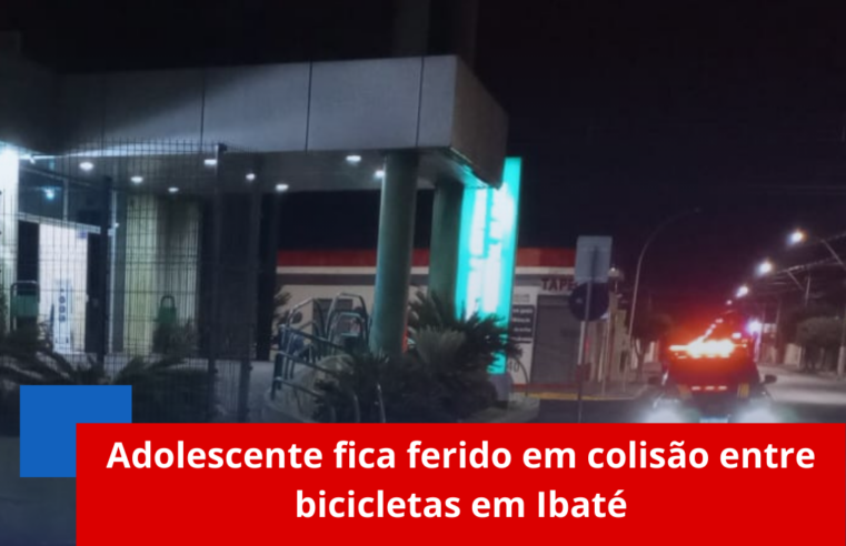 Adolescente fica ferido em colisão entre bicicletas em Ibaté