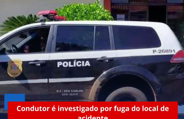 Condutor é investigado por fuga do local de acidente