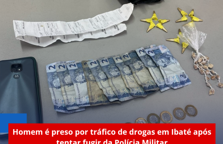 Homem é preso por tráfico de drogas em Ibaté após tentar fugir da Polícia Militar