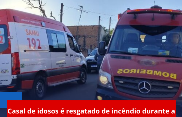 Casal de idosos é resgatado de incêndio durante a madrugada em São Carlos