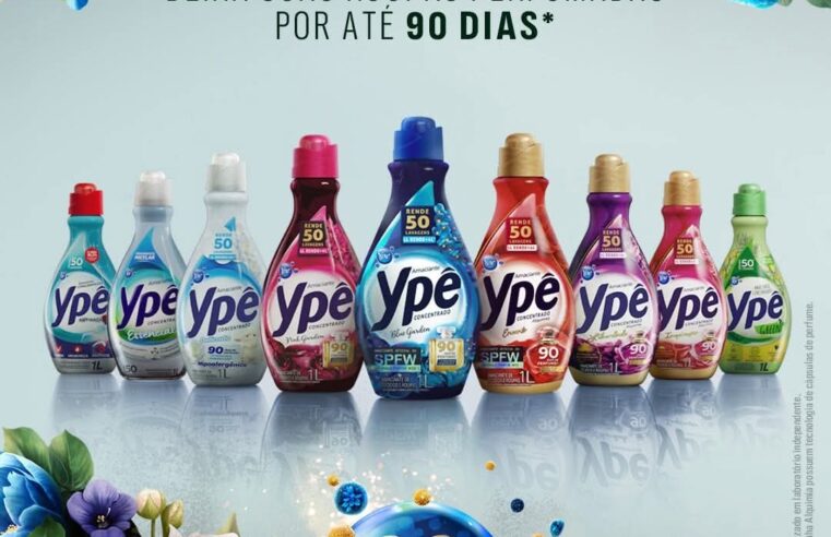 🌟 Chegou a revolução da perfumação para suas roupas! 🌟Conheça a linha completa de Amaciantes Ypê Powercaps, que garante perfume intenso por até 90 dias*! 😍