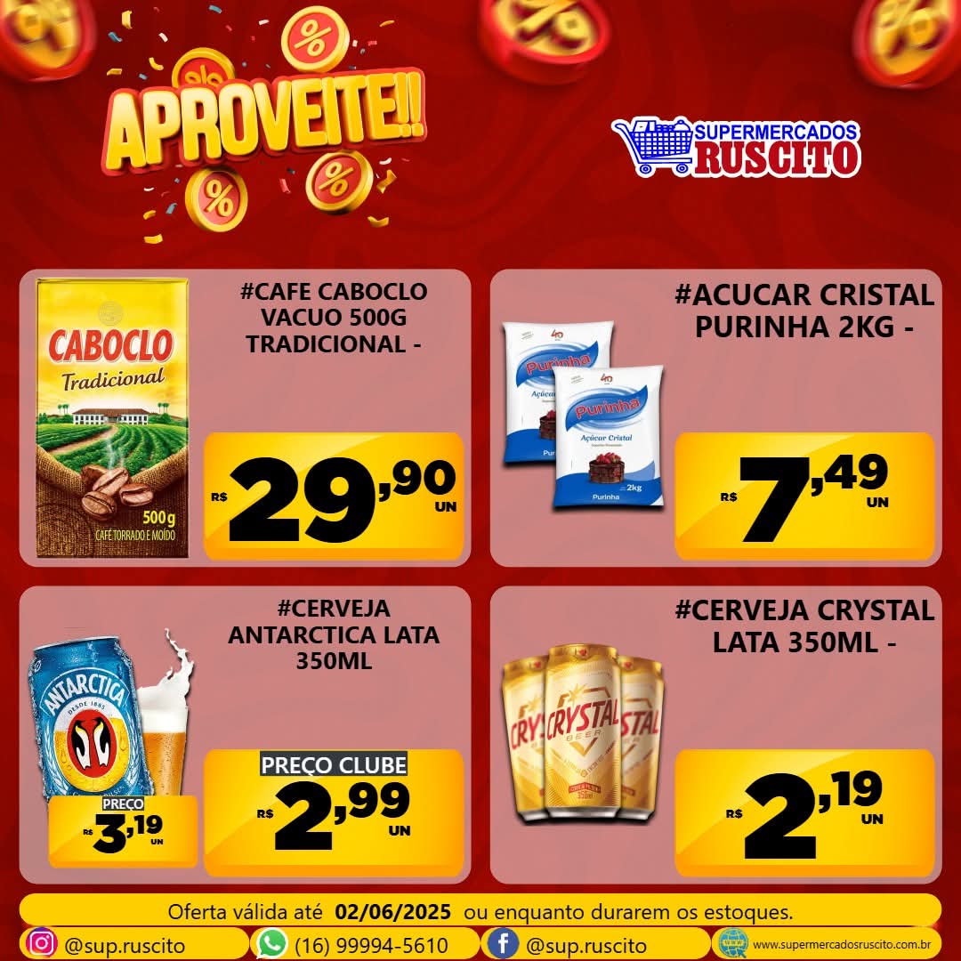 💥 No Supermercados Ruscito, as ofertas são do jeito que o cliente gosta: de verdade e sem enrolação!