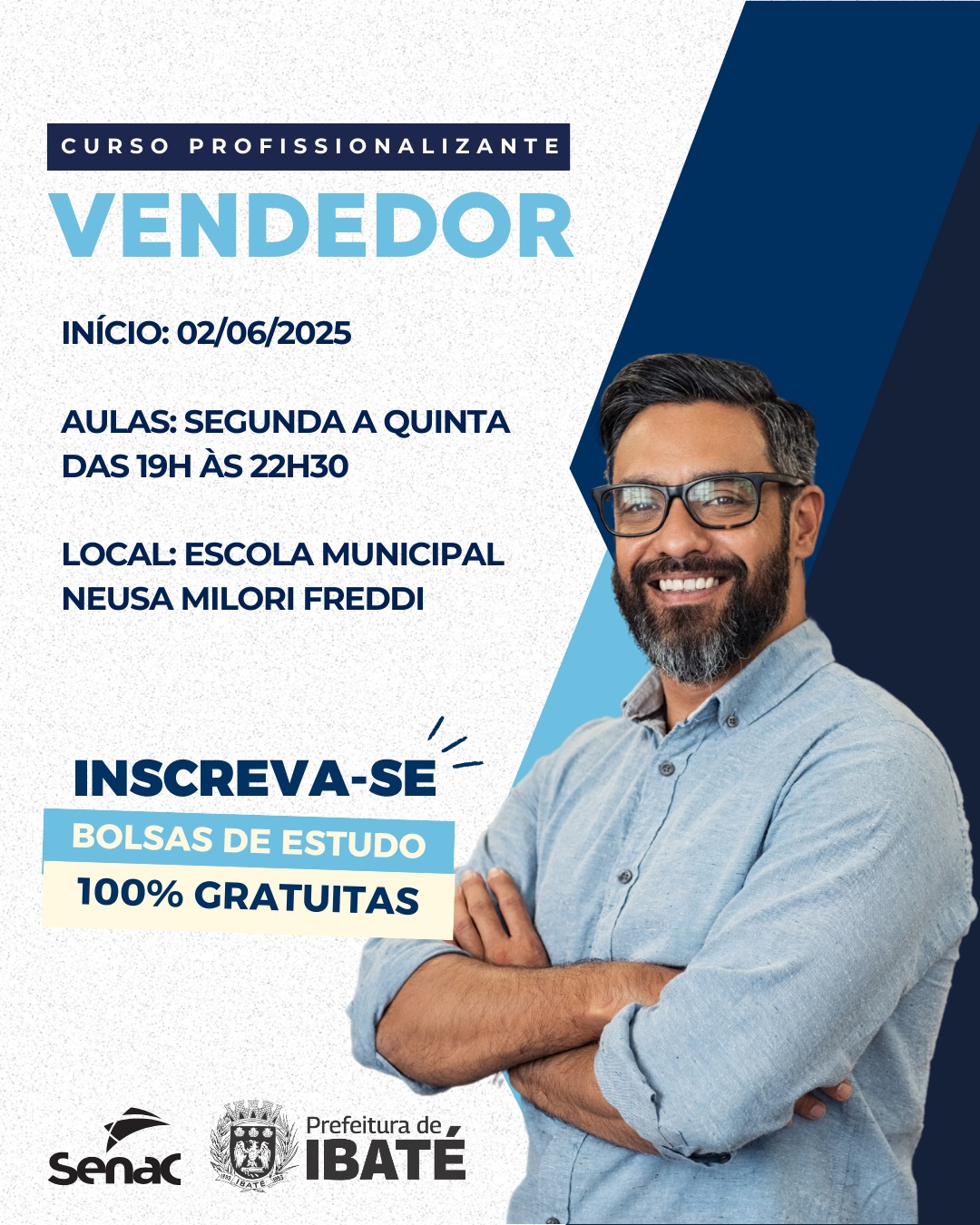 Ibaté oferece curso gratuito de vendedor em parceria com o Senac