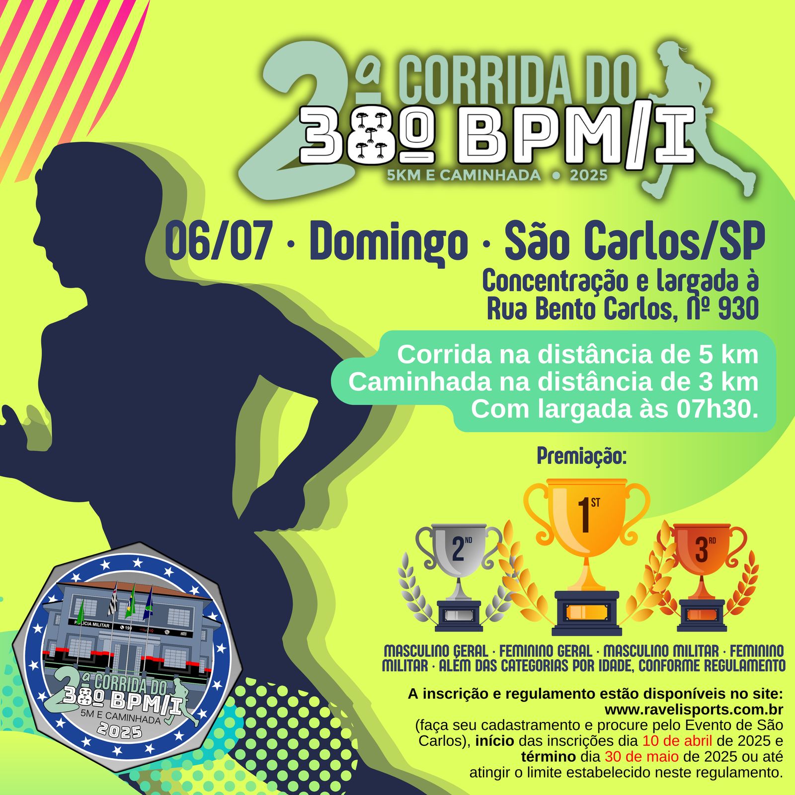 38º BPM/I promove II Corrida e Caminhada no dia 6 de julho em São Carlos