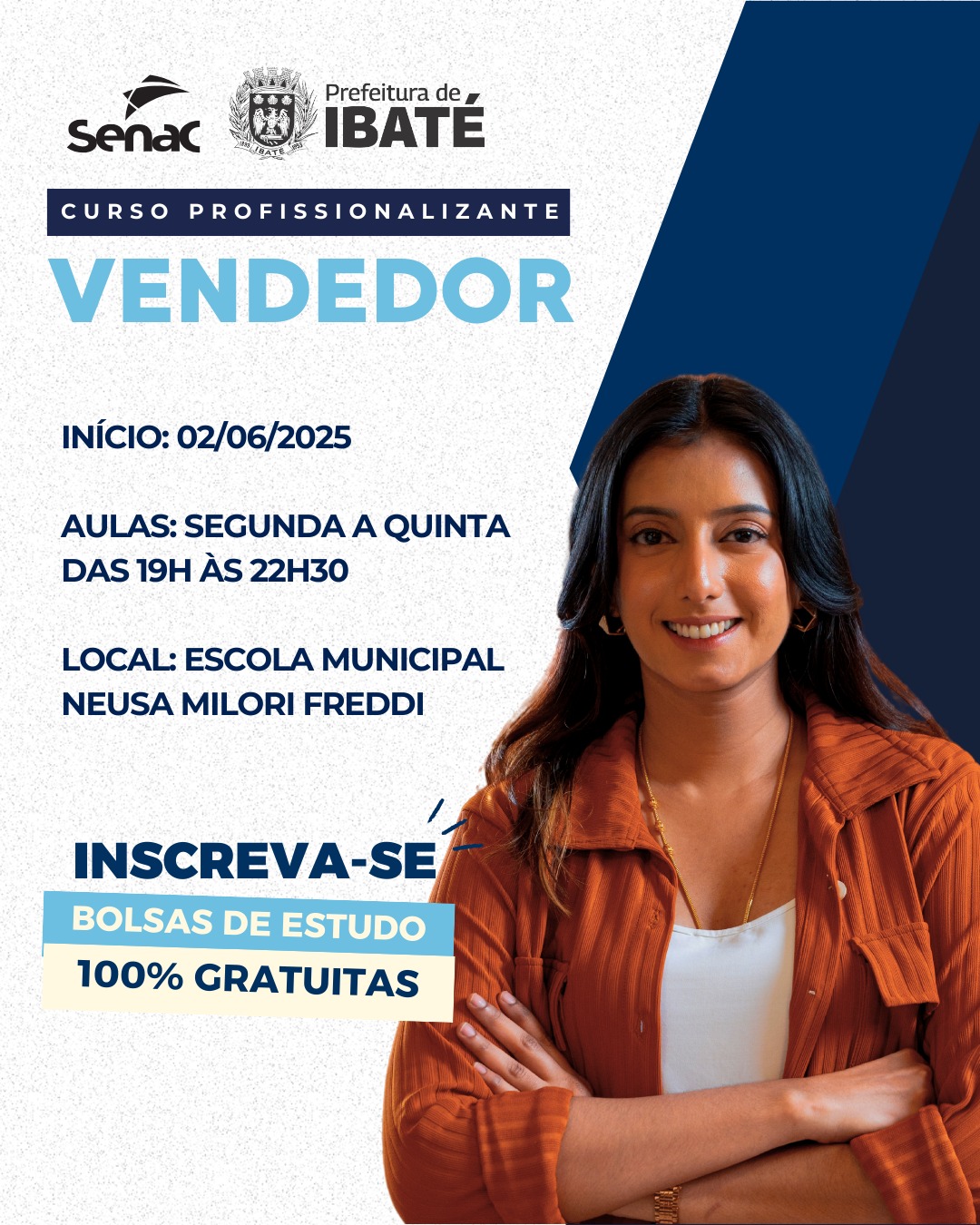 Prefeitura de Ibaté em parceria com o Senac continua inscrições para curso gratuito de vendedor