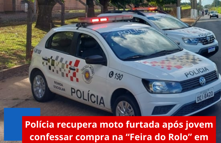 Polícia recupera moto furtada após jovem confessar compra na “Feira do Rolo” em Ibaté