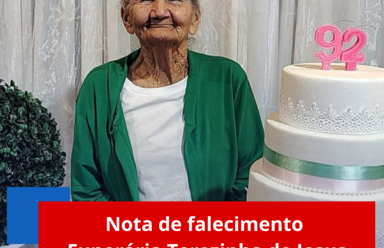 Nota de falecimentoFunerária Terezinha de Jesus