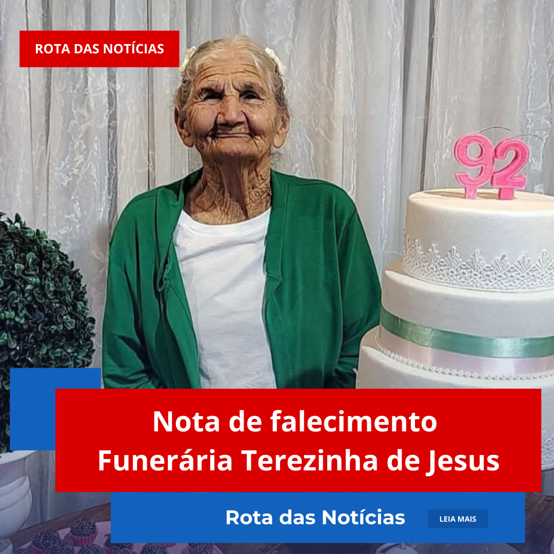 Nota de falecimentoFunerária Terezinha de Jesus