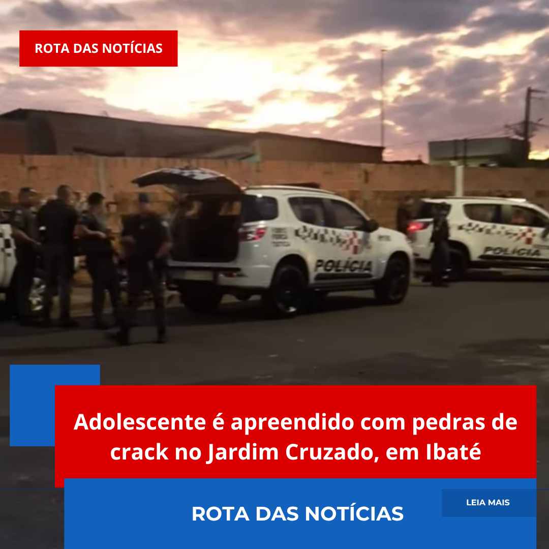 Adolescente é apreendido com pedras de crack no Jardim Cruzado, em Ibaté