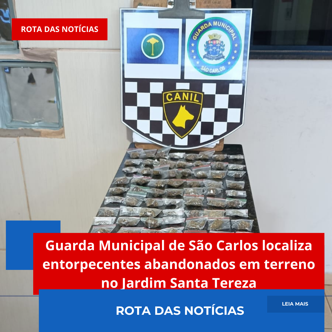 Guarda Municipal de São Carlos localiza entorpecentes abandonados em terreno no Jardim Santa Tereza