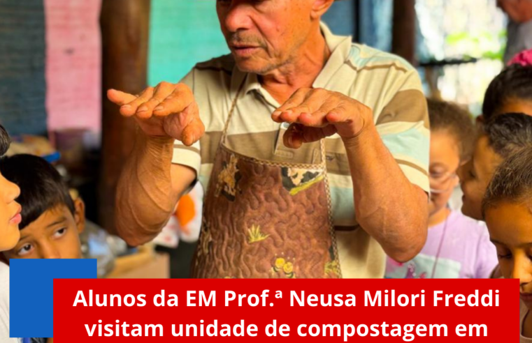 Alunos da EM Prof.ª Neusa Milori Freddi visitam unidade de compostagem em preparação para a Feira de Ciências