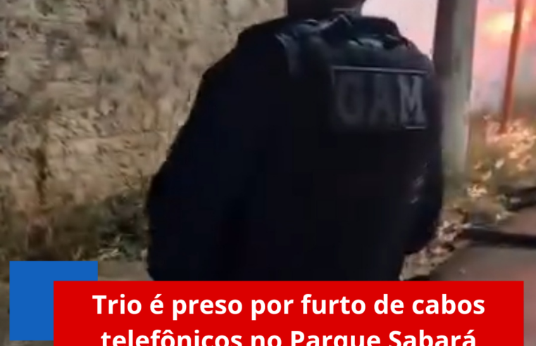Trio é preso por furto de cabos telefônicos no Parque Sabará