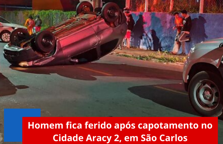 Homem fica ferido após capotamento no Cidade Aracy 2, em São Carlos