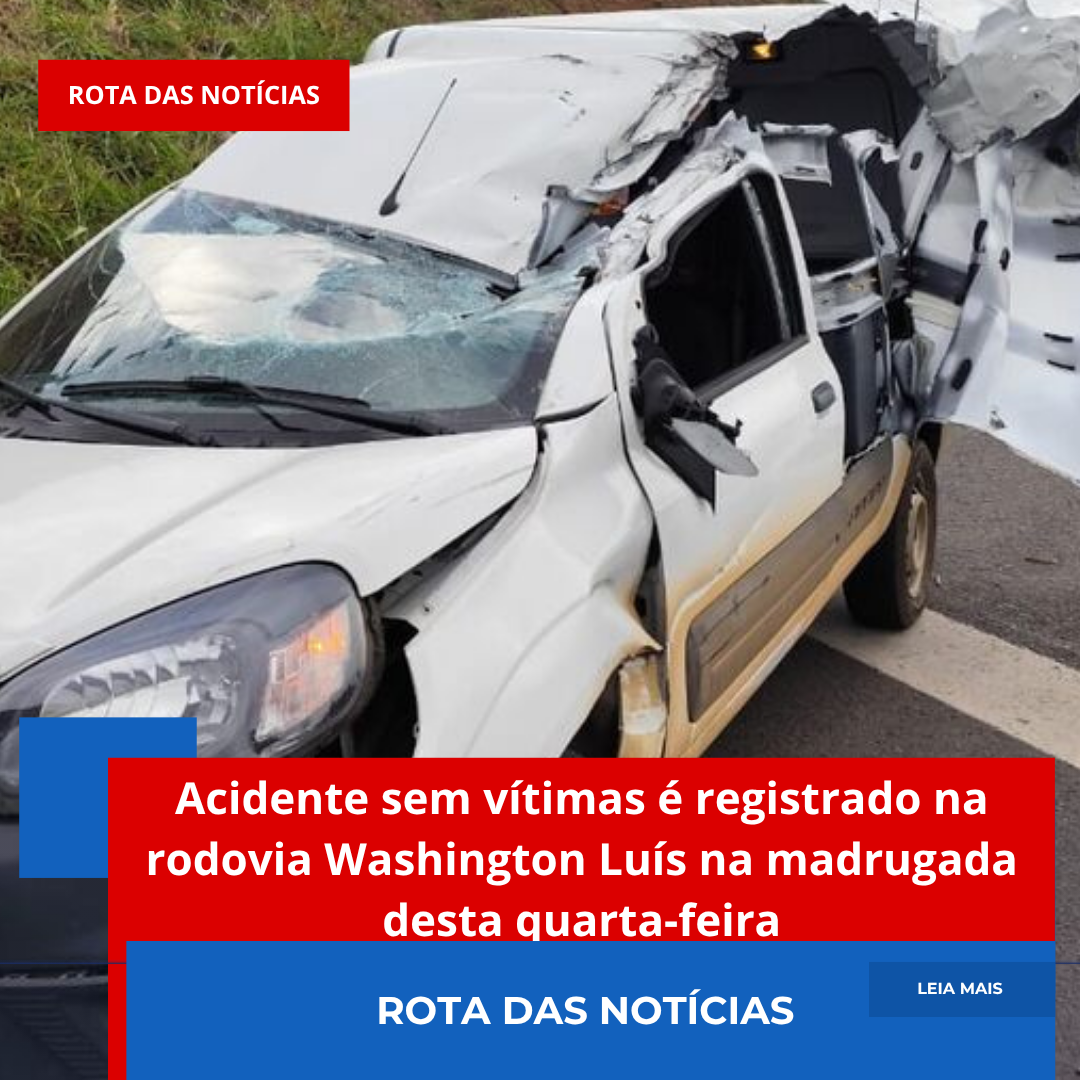 Acidente sem vítimas é registrado na rodovia Washington Luís na madrugada desta quarta-feira