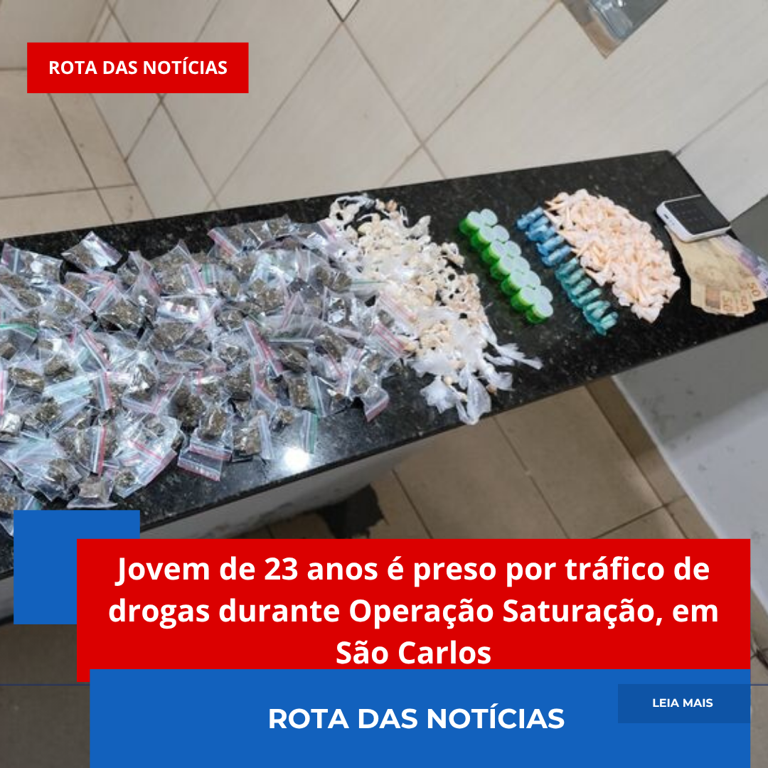 Jovem de 23 anos é preso por tráfico de drogas durante Operação Saturação, em São Carlos