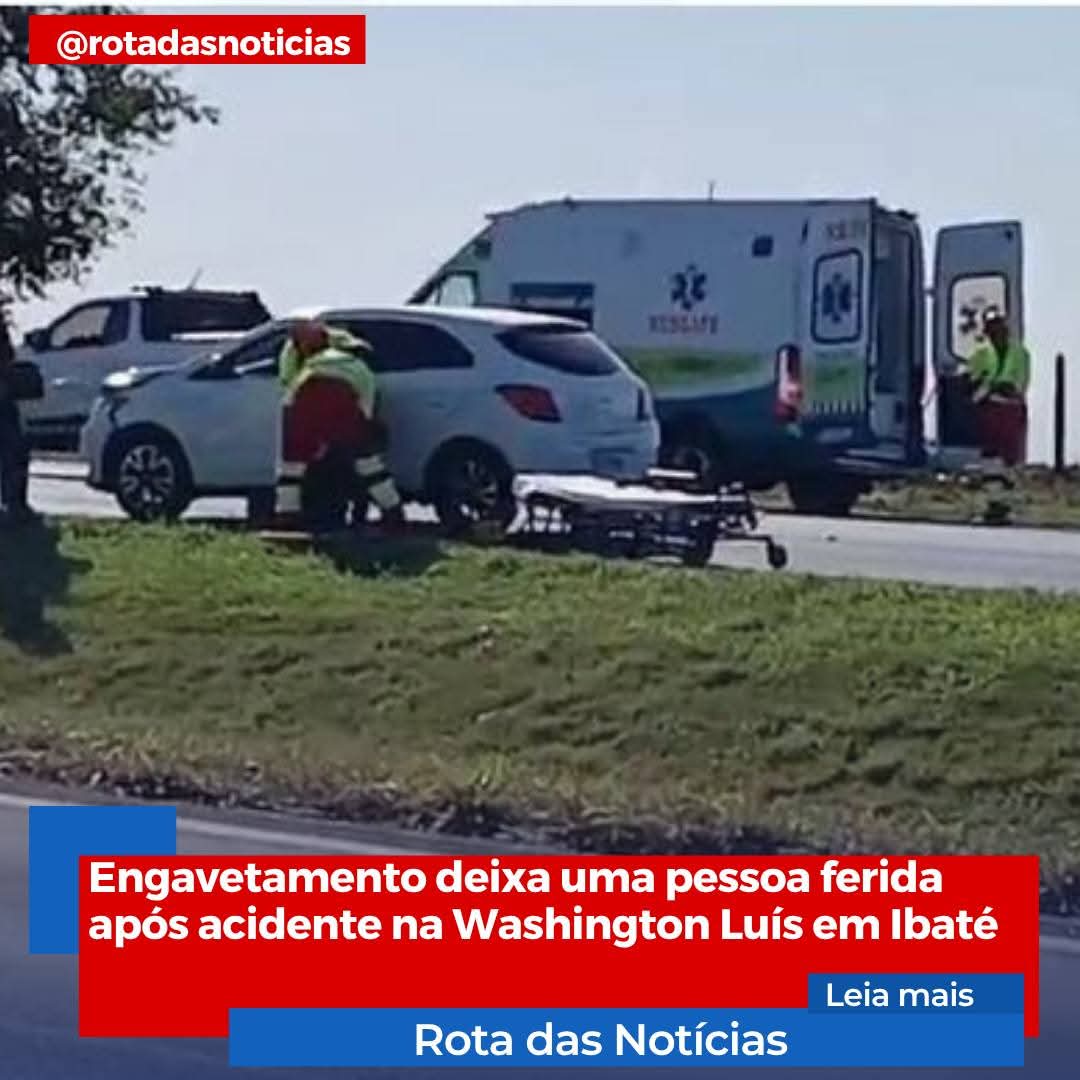 Engavetamento deixa uma pessoa ferida após acidente na Washington Luís em Ibaté