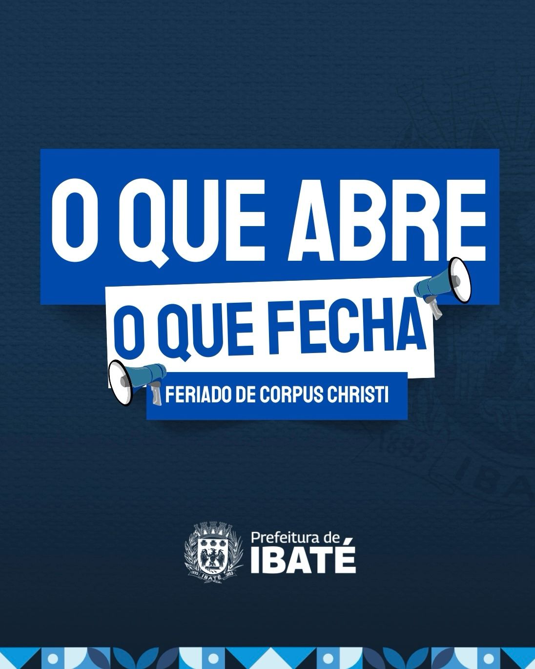Confira o que abre e fecha no período do feriado de Corpus Christi e Aniversário de Ibaté
