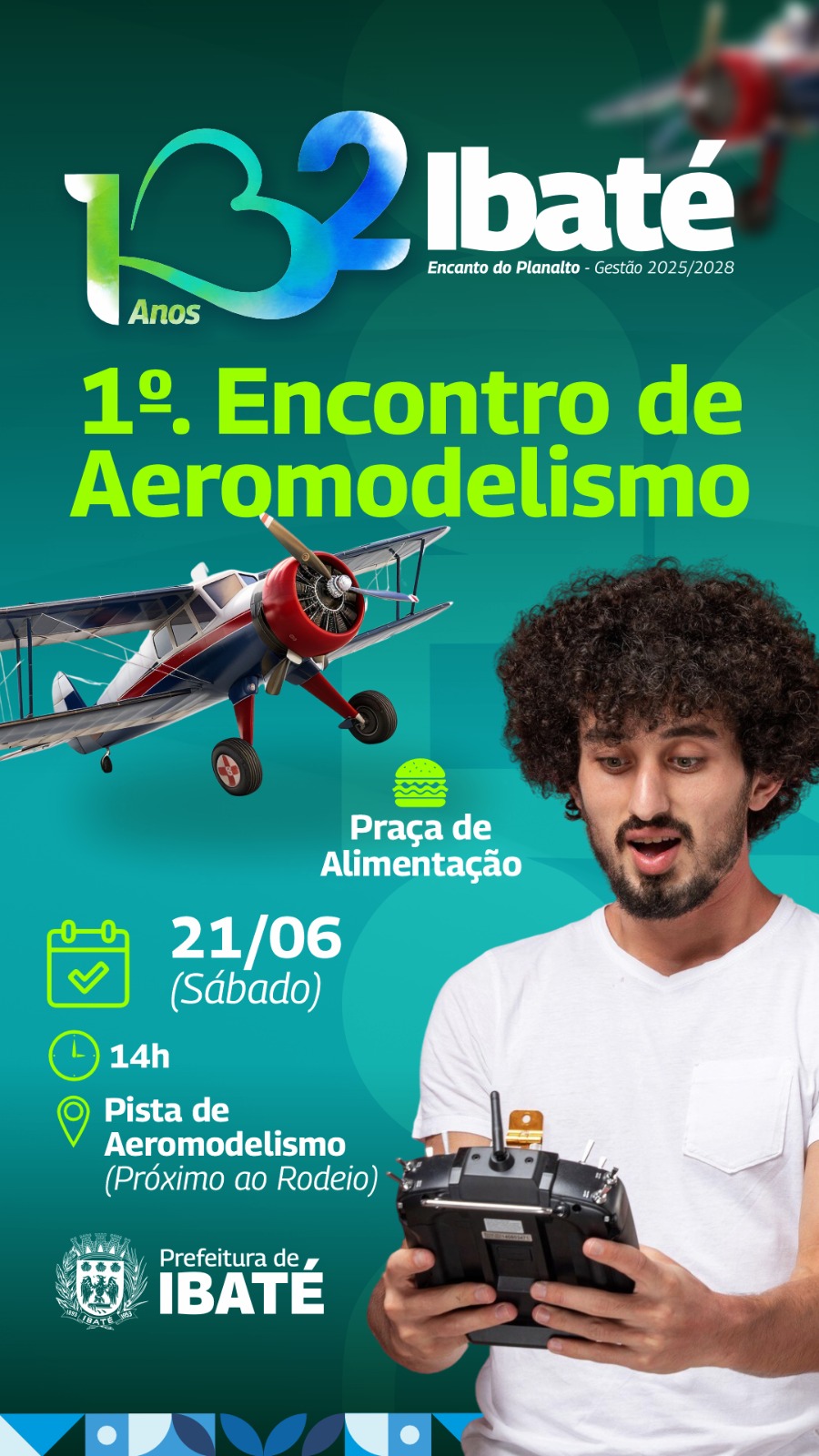 Ibaté realiza 1º Encontro de Aeromodelismo neste sábado em comemoração aos 132 anos da cidade