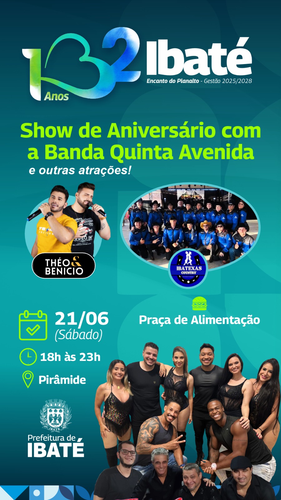 Banda 5ª Avenida agita o show de aniversário dos 132 anos de Ibaté neste sábado