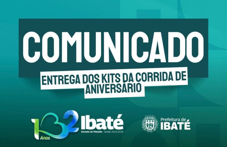 Entrega dos kits da Corrida do Aniversário de Ibaté começa nesta quinta-feira
