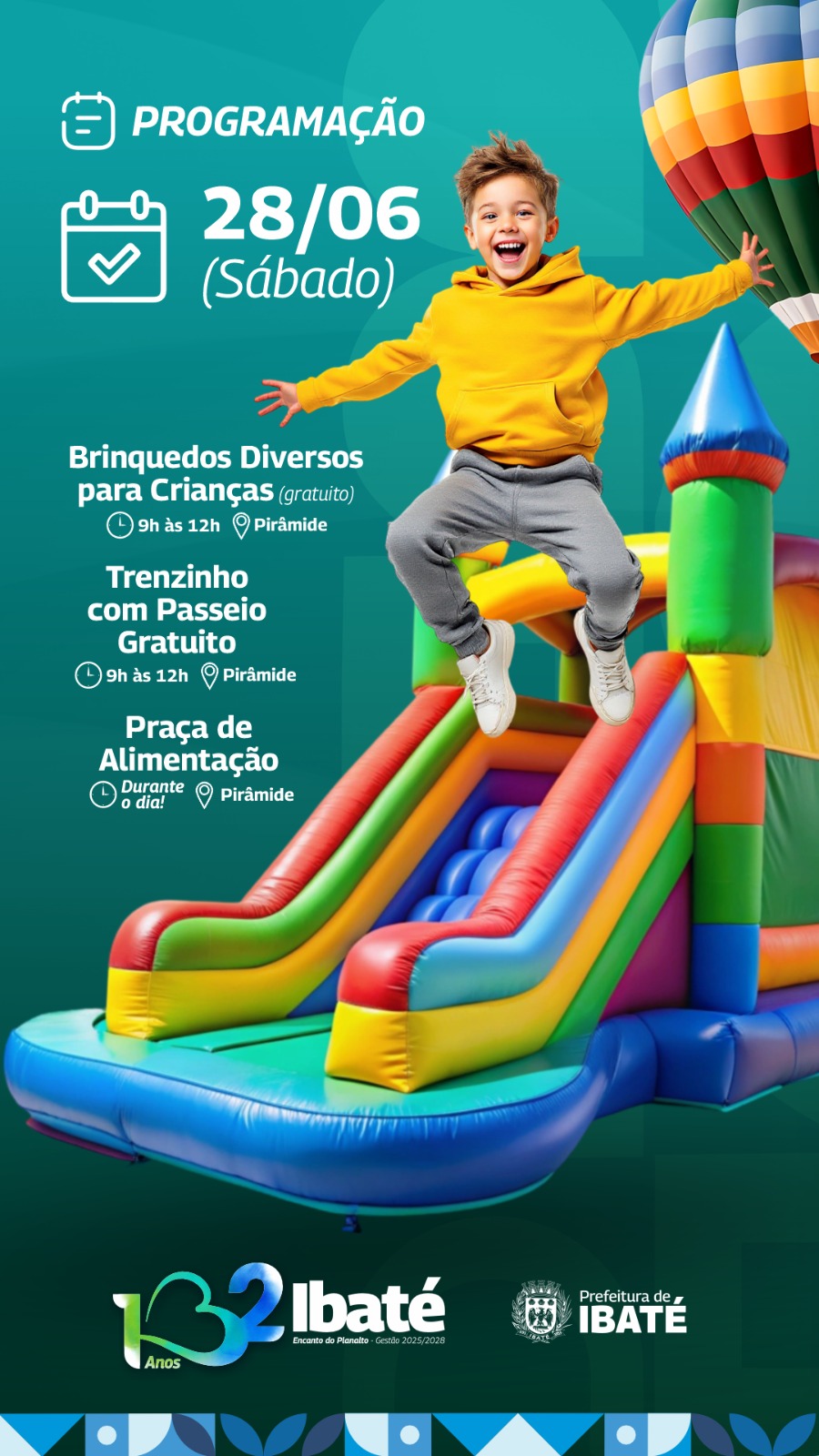 Segunda semana de comemorações dos 132 anos de Ibaté começa com festa para a criançada neste sábado