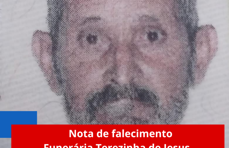 Nota de falecimento Funerária Terezinha de Jesus
