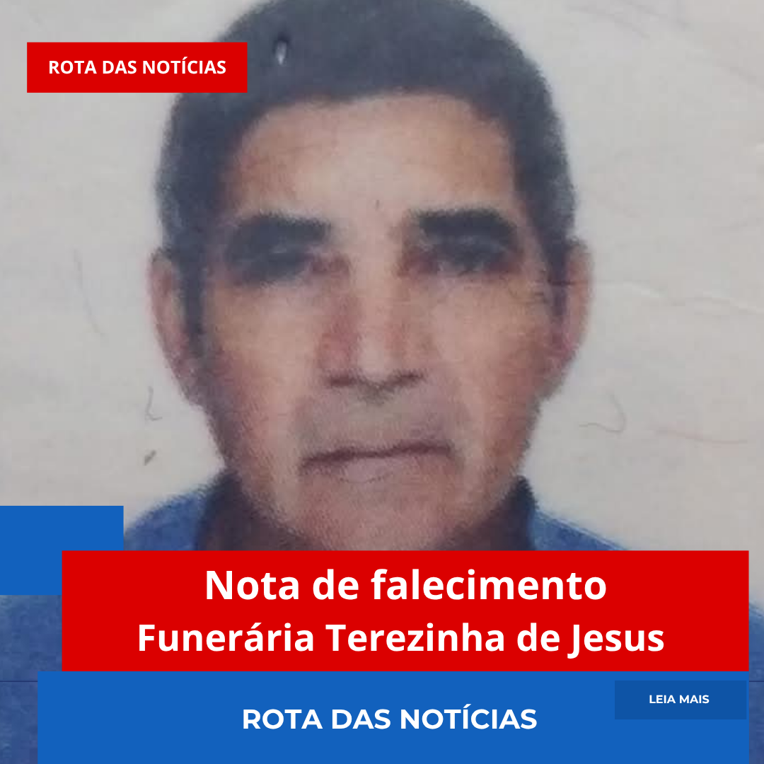 Nota de falecimento Funerária Terezinha de Jesus