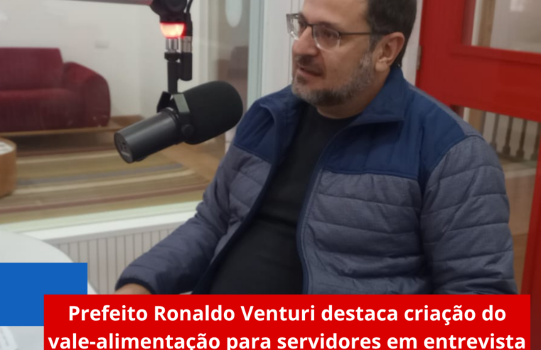 Prefeito Ronaldo Venturi destaca criação do vale-alimentação para servidores em entrevista à Rádio São Carlos