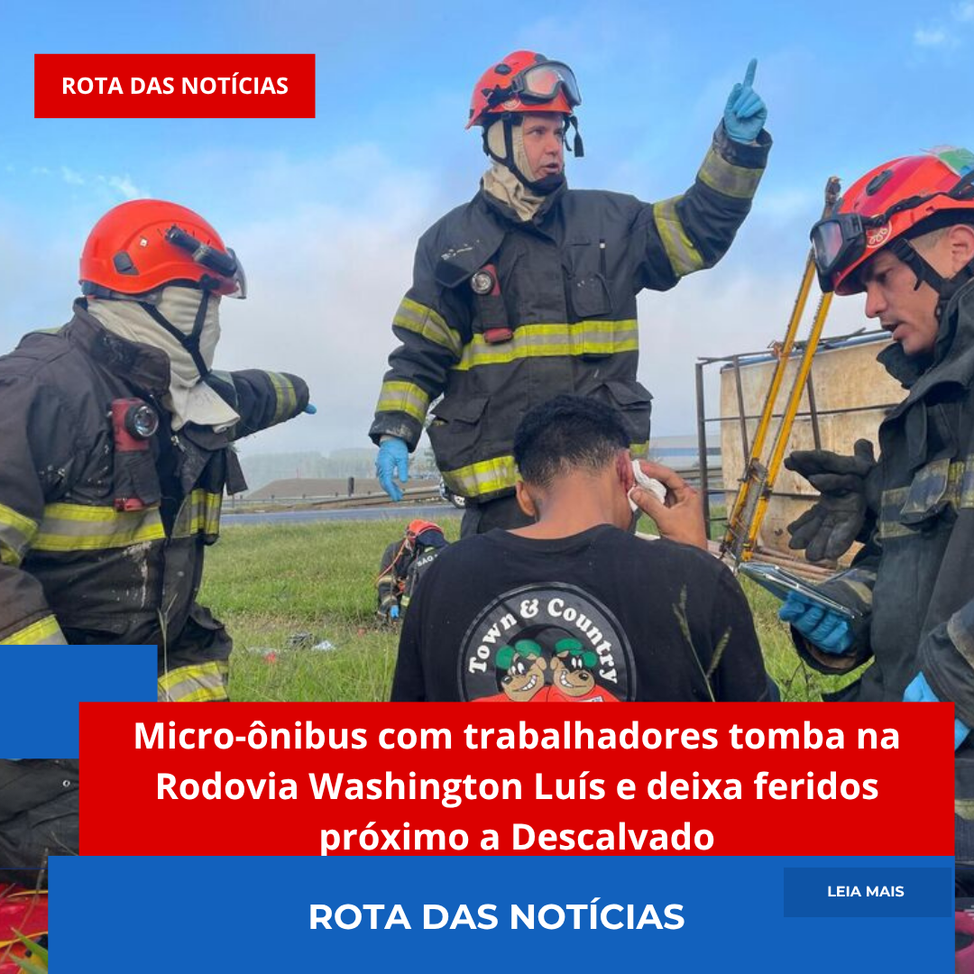 Micro-ônibus com trabalhadores tomba na Rodovia Washington Luís e deixa feridos próximo a Descalvado