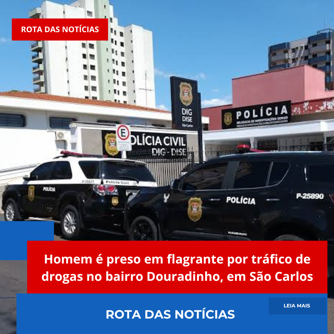 Homem é preso em flagrante por tráfico de drogas no bairro Douradinho, em São Carlos