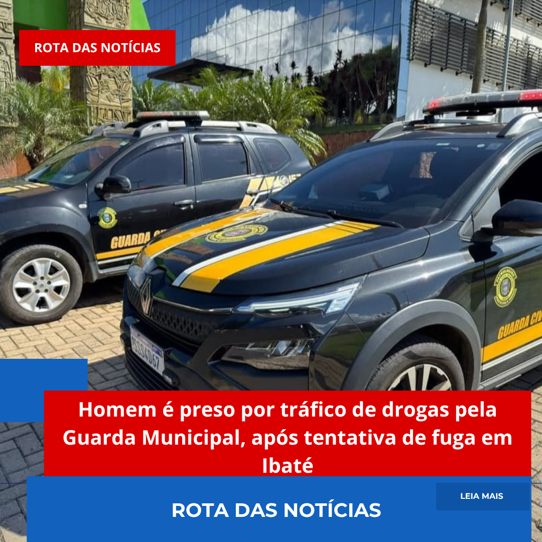 Homem é preso por tráfico de drogas pela Guarda Municipal, após tentativa de fuga em Ibaté