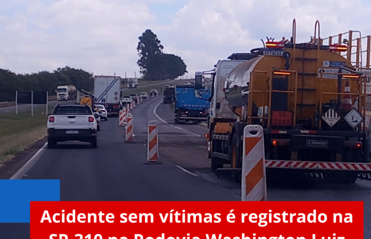 Acidente sem vítimas é registrado na SP-310 na Rodovia Washington Luíz