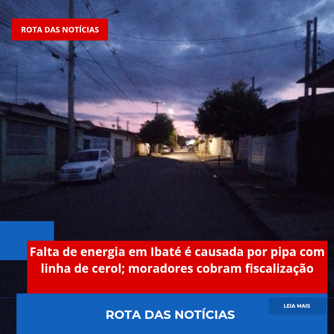 Falta de energia em Ibaté é causada por pipa com linha de cerol; moradores cobram fiscalização