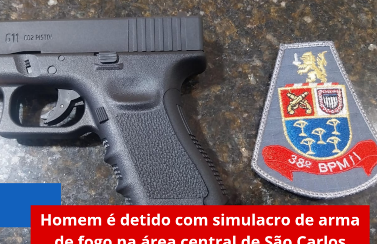 Homem é detido com simulacro de arma de fogo na área central de São Carlos