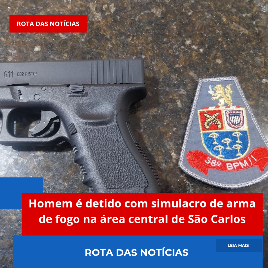 Homem é detido com simulacro de arma de fogo na área central de São Carlos