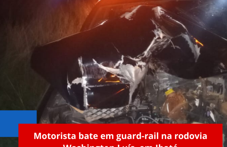 Motorista bate em guard-rail na rodovia Washington Luís, em Ibaté